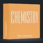 Personalized Chemistry Yellow School Subject 3 Ring Binder<br><div class="desc">Personalized Chemistry Yellow School Subject Binder</div>