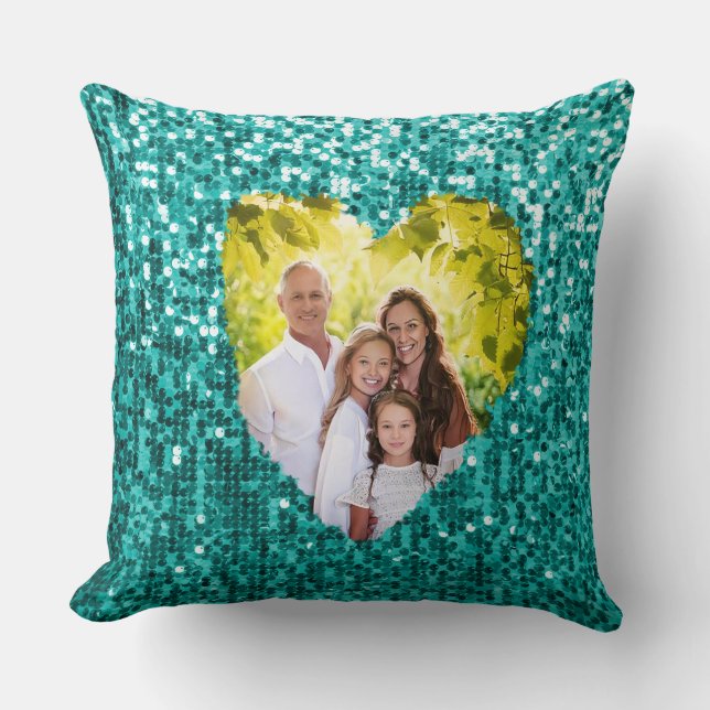  Personalized Cherish the Season Photo Christmas Throw Pillow (Front)