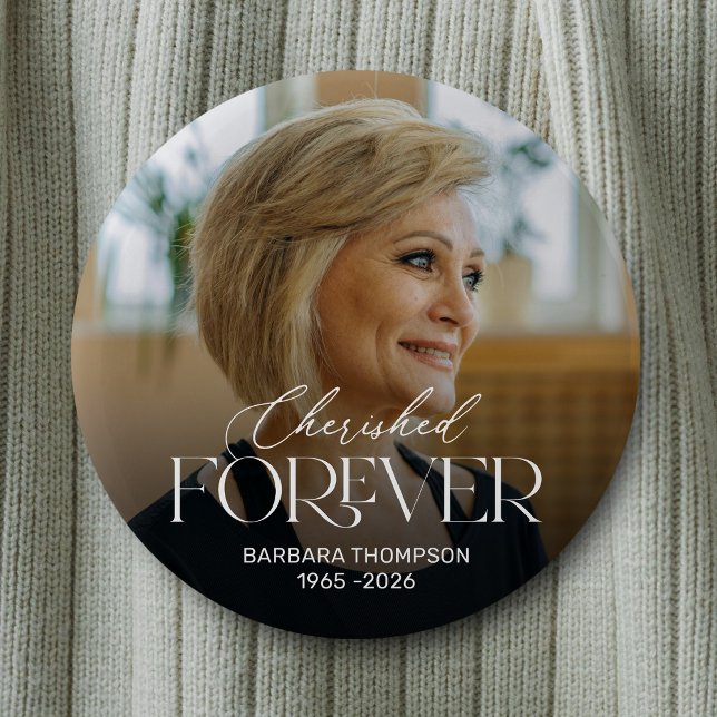 Personalized Cherished Forever Memorial Button (Creator Uploaded)