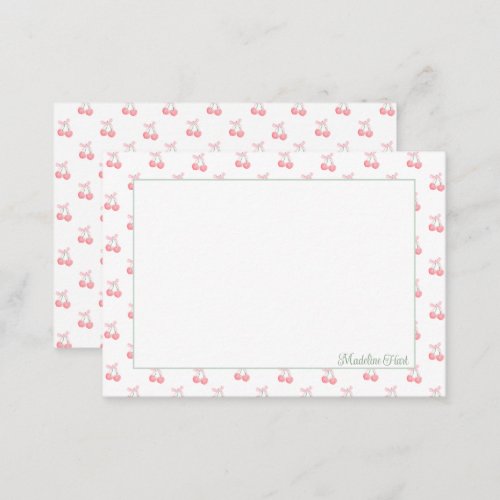 Personalized Cherries Note Cards