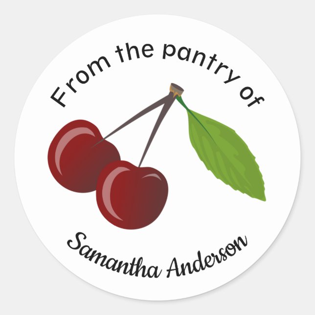 Personalized Cherries Sticker  (Front)
