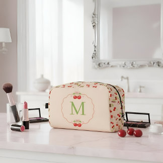 Personalized Cherry and Bow Sweet Aesthetic Name Dopp Kit