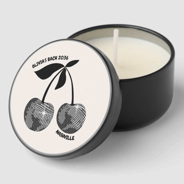 Personalized Cherry Bachelorette Candle Favors Mini Candle Favors (Corner)