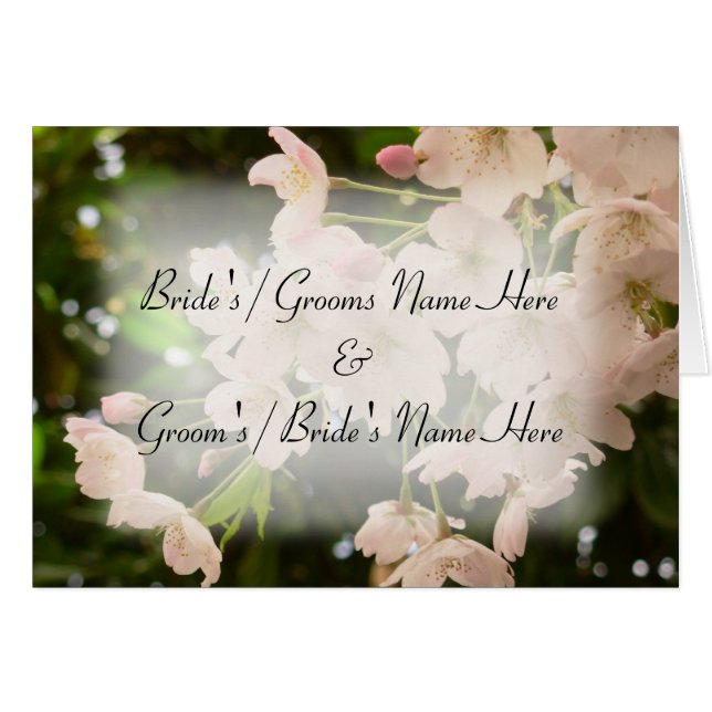 Personalized Cherry Blossom Card Wedding Card (Front Horizontal)