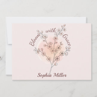 Personalized Cherry Blossom Custom Name Floral Invitation
