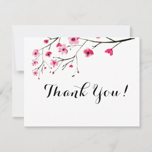 Personalized Cherry Blossom watercolor _ Thank you Invitation