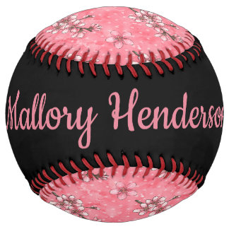 Personalized Cherry Blossoms Softball