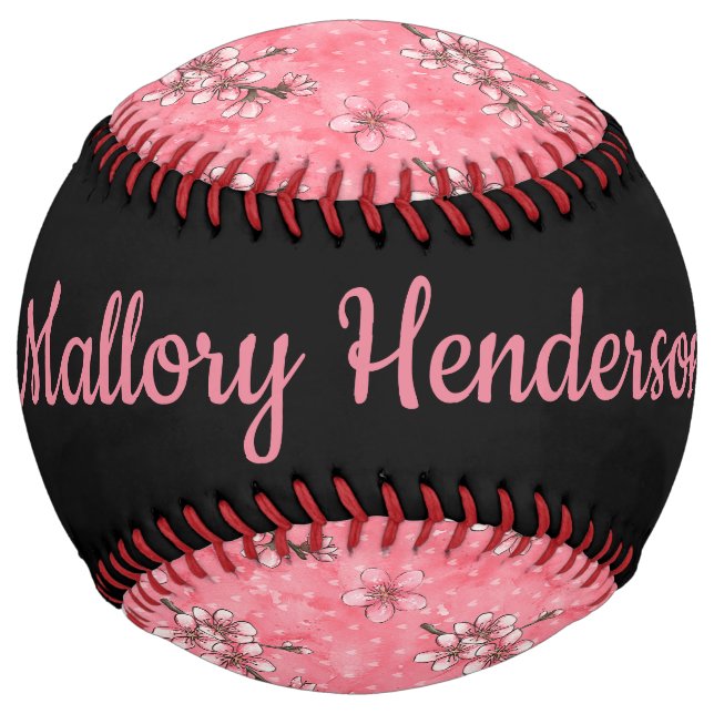 Personalized Cherry Blossoms  Softball (Front)