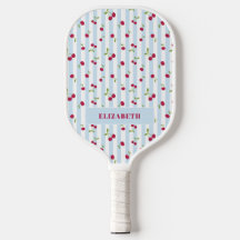 Personalized Cherry Blue Stripes Retro Cute