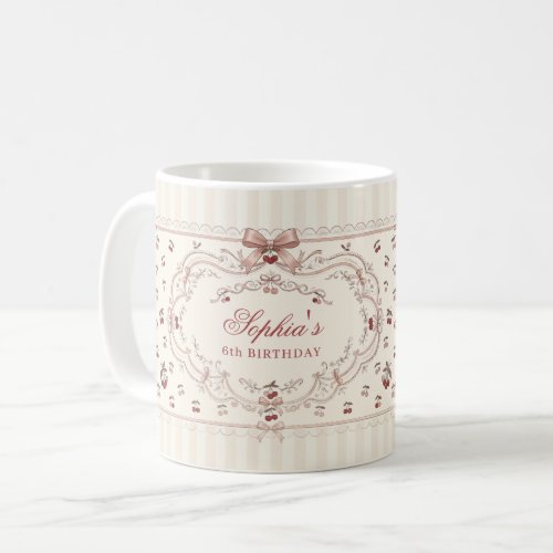 Personalized Cherry Bow Mug