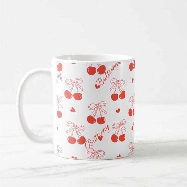 Personalized Cherry Coffee Mug (Left)