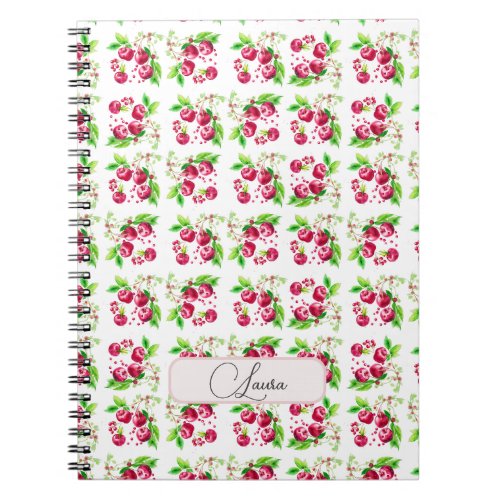 Personalized cherry cover Watercolor covers Notebook