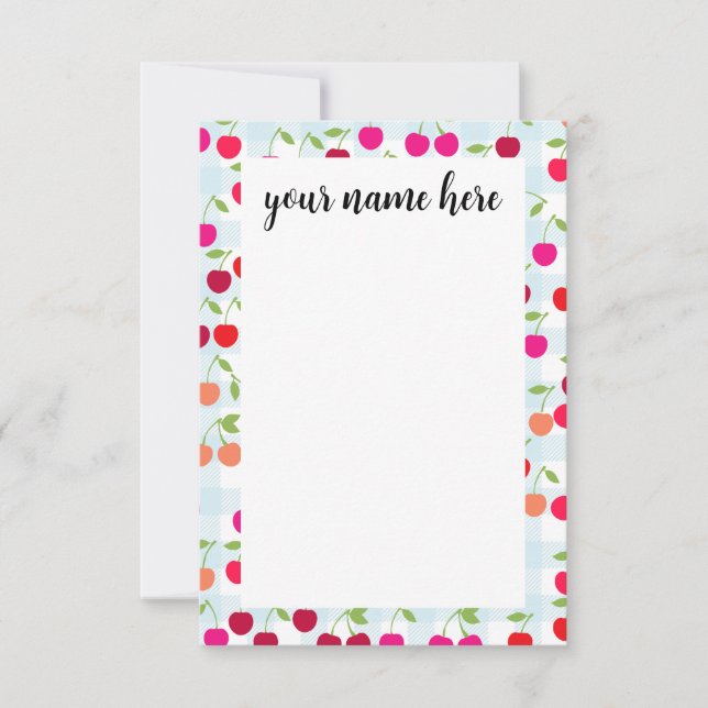Personalized Cherry Notecards (Front)