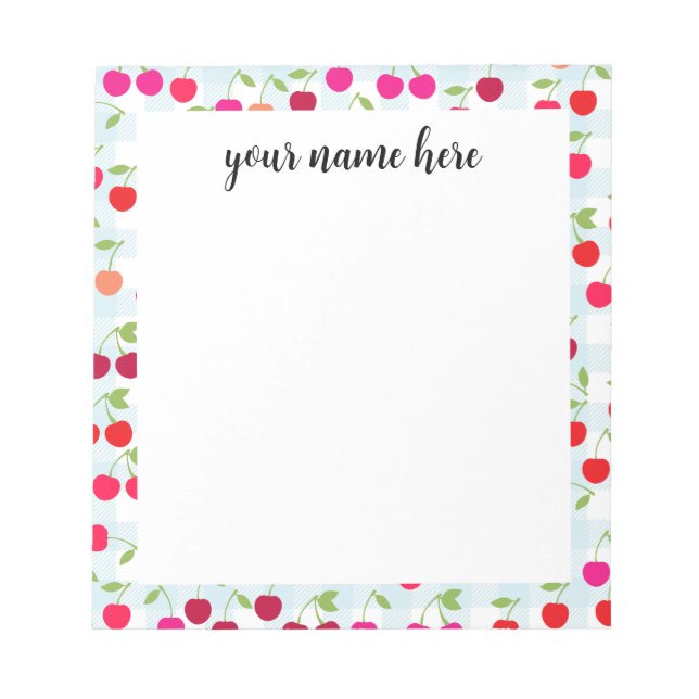 Personalized Cherry Notepad (Front)