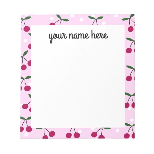 Personalized Cherry Notepad (Front)