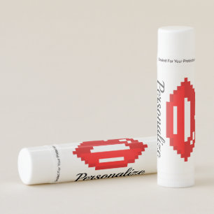 Personalized cherry red kissy lip balm sticks