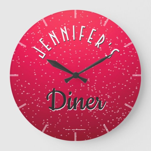 Personalized Cherry Soda Retro Diner Clock