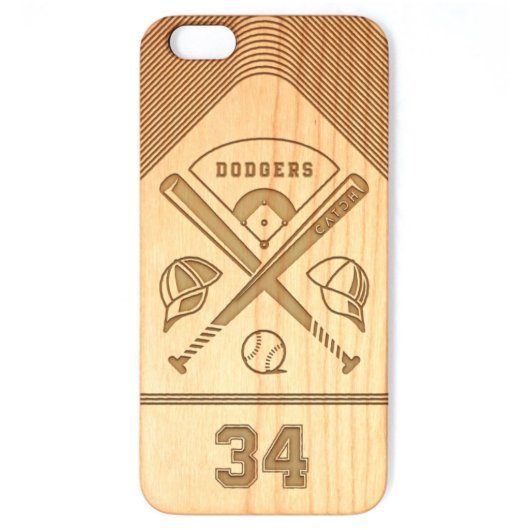 Personalized Cherry Wood iPhone Baseball Case (Front)