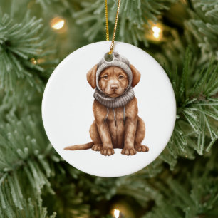 Personalized Chesapeake Bay Retriever Dog Ceramic Ornament