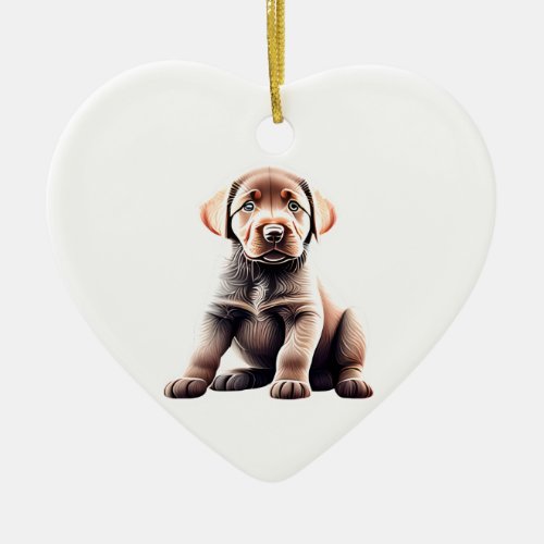 Personalized Chesapeake Bay Retriever Puppy Ceramic Ornament