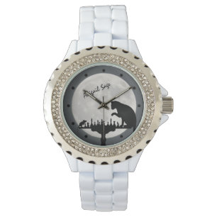 Personalized Chess Full Moon Cat and Mouse Game Watch