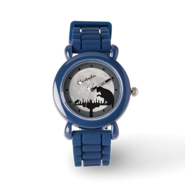 Personalized Chess Full Moon Cat n Mouse Game Kids Watch (Front)