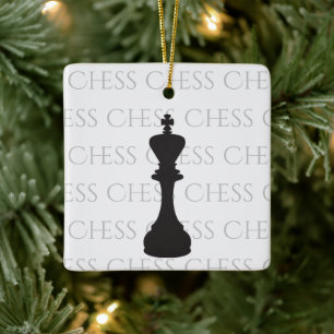 Personalized Chess King Classic Piece Modern Ceramic Ornament