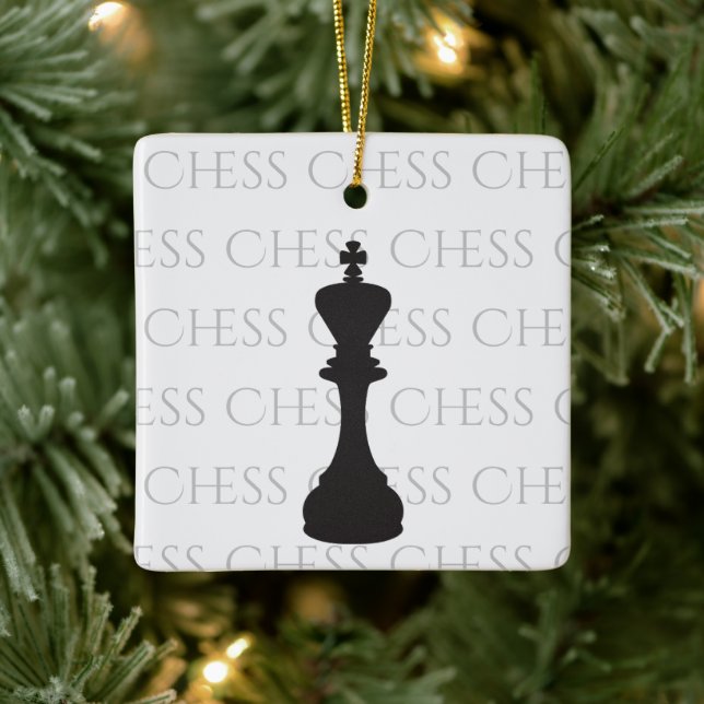 Personalized Chess King Classic Piece Modern Ceramic Ornament (Tree)