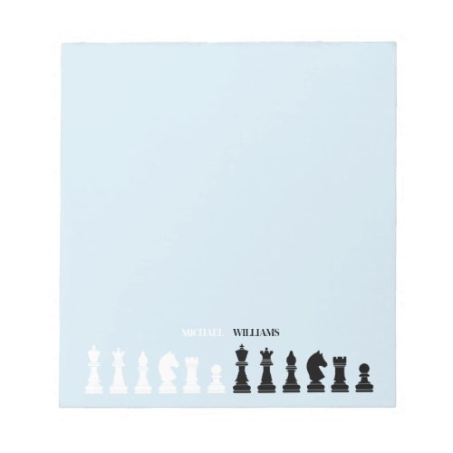 Personalized Chess Piece Blue Notepad