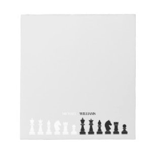 Personalized Chess Piece Grey Notepad