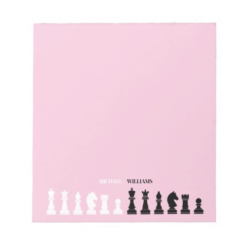 Personalized Chess Piece Pink Notepad