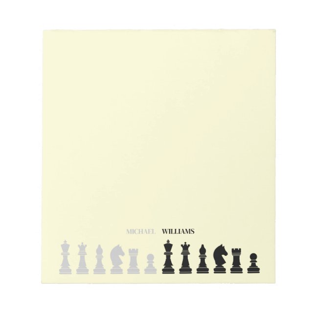 Personalized Chess Piece Yellow Notepad (Front)
