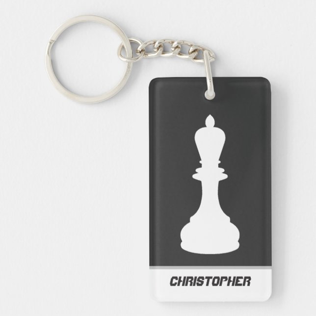 Personalized Chess Pieces Bishop and Knight Keychain (Front)