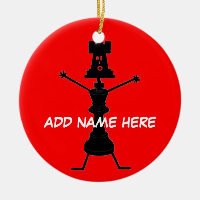 Personalized Chess Player Ceramic Ornament (Front)