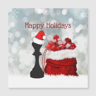 Personalized Chess Santa Christmas Magnetic Card