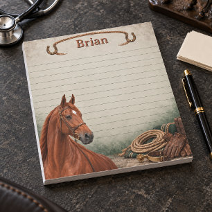 Personalized Chestnut Saddlebred Tack Room Notepad