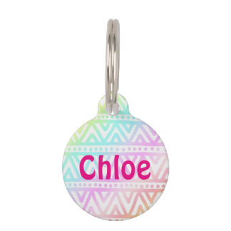 Personalized Chevron Multi Color Pet ID Tag