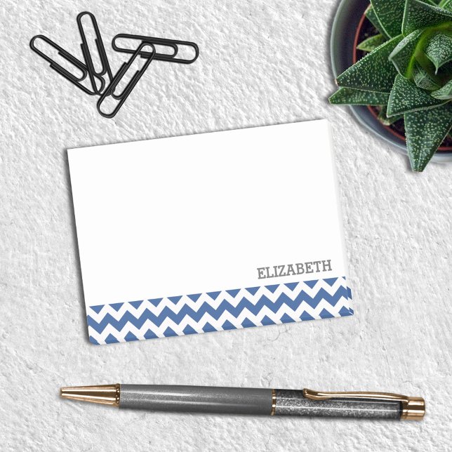 Personalized Chevron Navy Stripes Post-it Notes (Creator Uploaded)