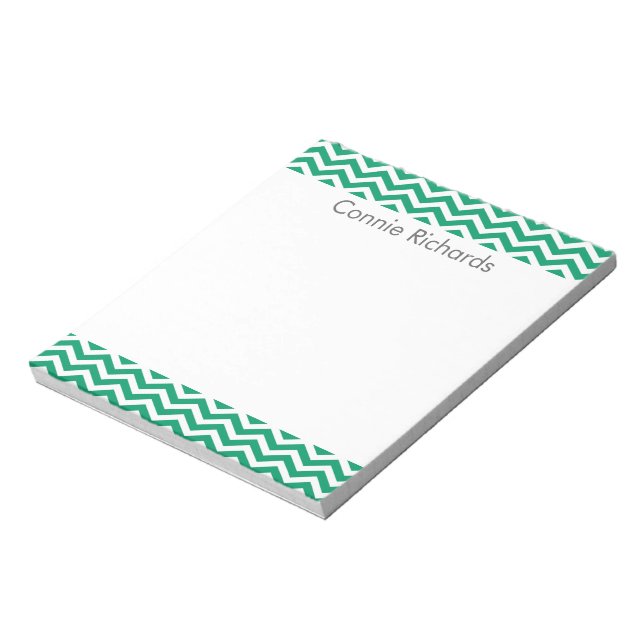Personalized Chevron Notepad - green (Rotated)