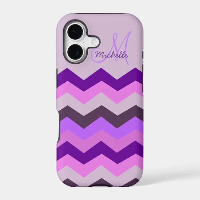 Personalized Chevron Purple Blast Iphone Case (Back)