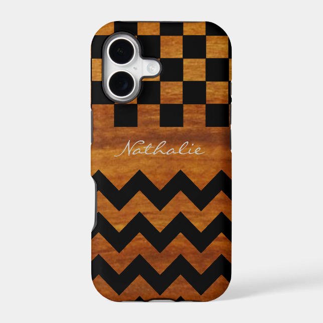 personalized chevron & squares iphone case (Back)