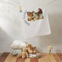 Personalized Chibi Animal Baby Blanket | Custom Na