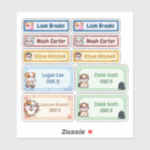 Personalized Chibi Bulldog Name Labels