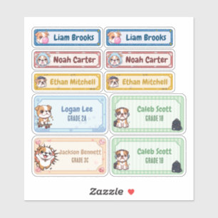 Personalized Chibi Bulldog Name Labels