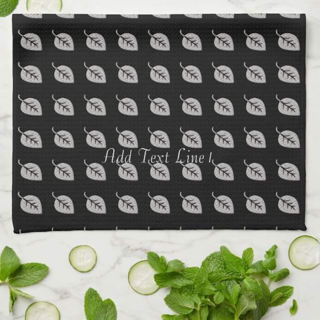 Personalized Chic Abstract Leaf Pattern  Towel (Folded)