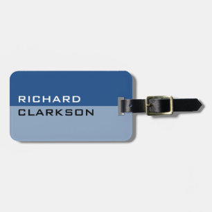 Personalized chic blue travel luggage tag for men