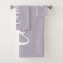 Personalized Chic Calligraphy Name Dusty Lilac Bath Towel Set