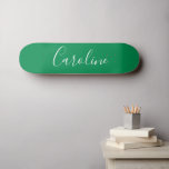 Personalized Chic Calligraphy Name Kelly Green Skateboard<br><div class="desc">Minimalist Script Typography Name in Kelly Green Skateboard</div>