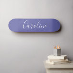 Personalized Chic Calligraphy Name Purple Skateboard<br><div class="desc">Minimalist Script Typography Name in Purple Skateboard</div>