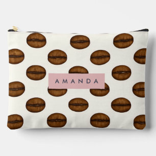 Personalized Chic Coffee Bean Accessory Pouch